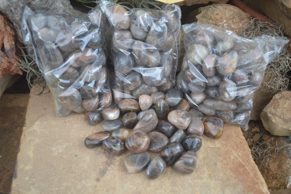 Polished Small Black Moonstone Free Forms  - Sold per 1 kg - From Madagascar - Toprock Gemstones and Minerals 