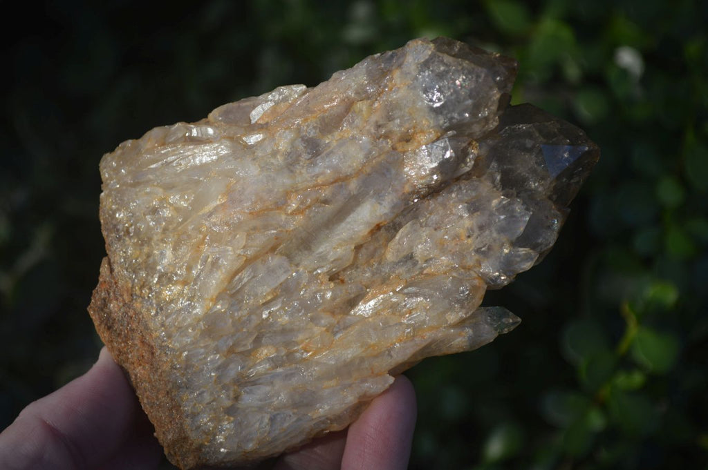 Natural Cascading White Phantom Smokey Quartz Clusters  x 3 From Luena, Congo - Toprock Gemstones and Minerals 