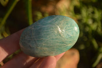 Polished  Blue Amazonite Palm Stones  x 12 From Madagascar - Toprock Gemstones and Minerals 