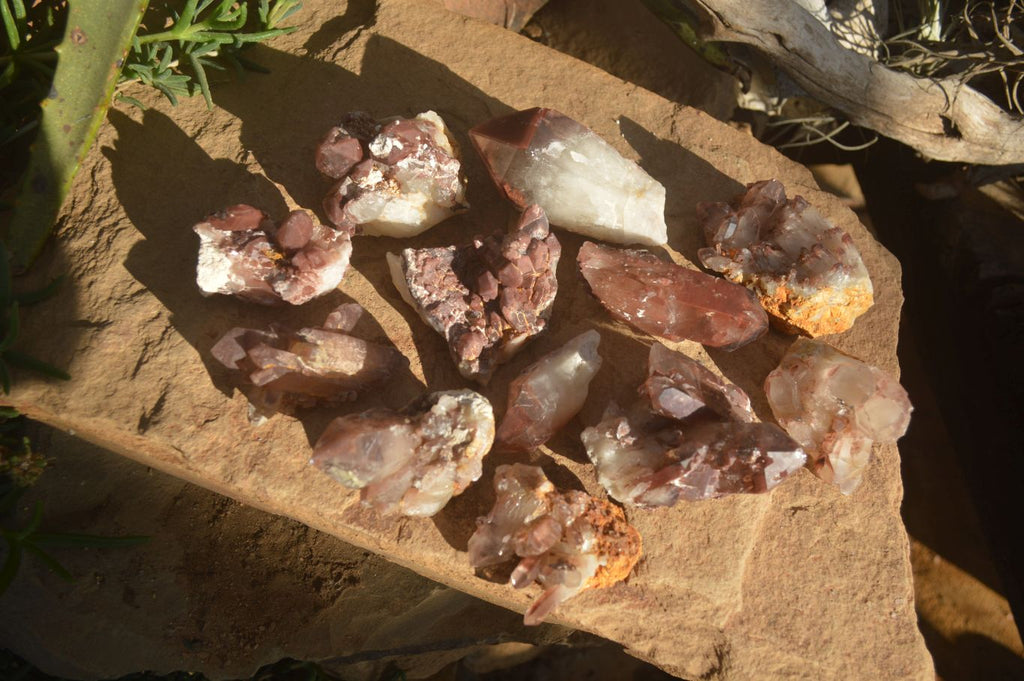 Natural Red Hematoid Quartz Specimens x 12 From Karoi, Zimbabwe - Toprock Gemstones and Minerals 