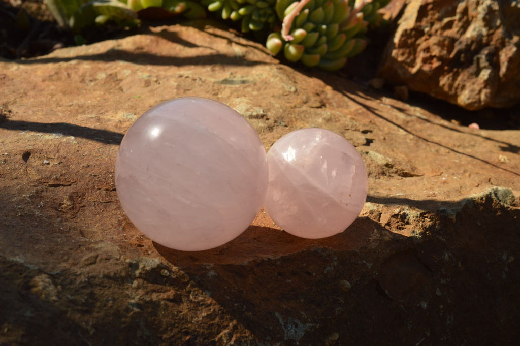 Polished Gemmy Pink Rose Quartz Spheres  x 6 From Ambatondrazaka, Madagascar - TopRock