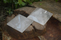 Polished Beautiful Clear Rock Crystal Quartz Pyramids x 2 From Madagascar