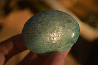 Polished  Blue Amazonite Palm Stones  x 12 From Madagascar - Toprock Gemstones and Minerals 