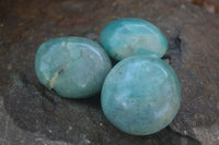 Polished  Blue Amazonite Palm Stones  x 12 From Madagascar - Toprock Gemstones and Minerals 