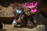 Polished Labradorite Copper Wire Wrapped Pendants  - Sold Per Piece -  From Madagascar - TopRock