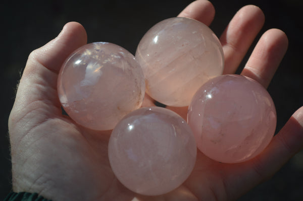 Polished Rare Star Rose Quartz Spheres  x 6 From Ambatondrazaka, Madagascar - Toprock Gemstones and Minerals 