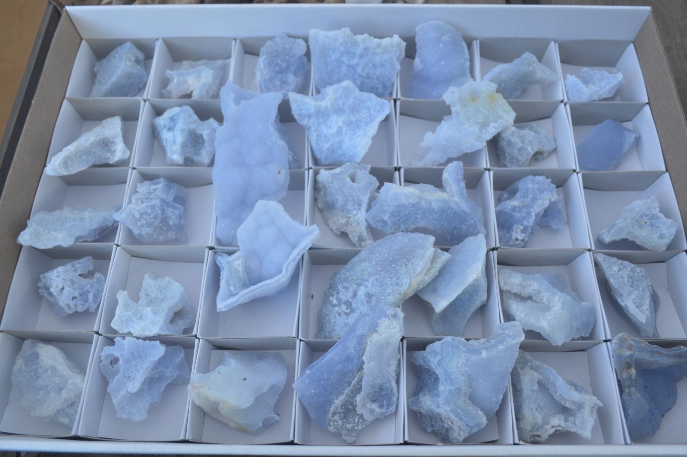Natural Etched Blue Chalcedony Specimens x 70 From Nsanje, Malawi - Toprock Gemstones and Minerals 