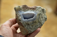 Natural Blue Lace Agate Geode Specimens x 4 From Nsanje, Malawi - TopRock