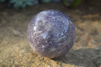 Polished Purple Lepidolite Spheres (One With Rubellite) x 2 From Madagascar - Toprock Gemstones and Minerals 