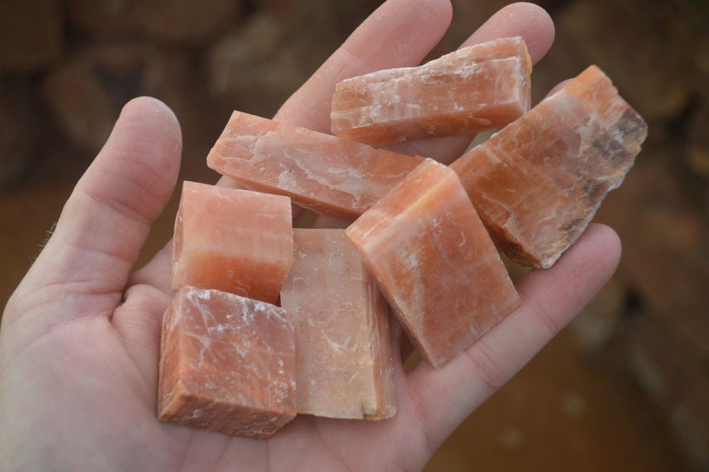 Natural New Sunset Orange Calcite Specimens  x 35 From Spitzkop, Namibia - Toprock Gemstones and Minerals 