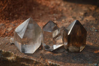Polished Wispy Phantom Smokey Quartz Points x 12 From Madagascar - Toprock Gemstones and Minerals 