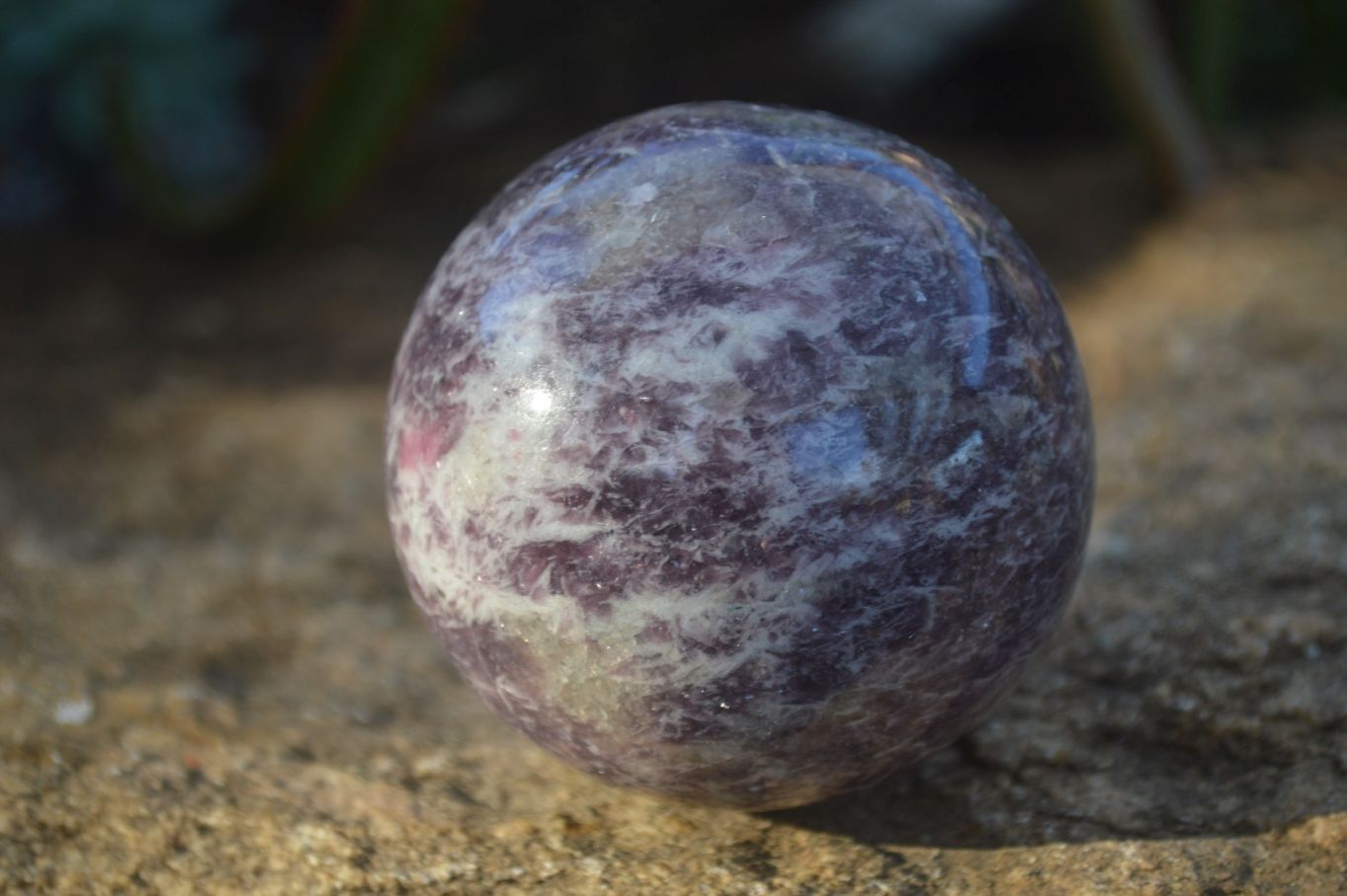 Polished Purple Lepidolite Spheres (One With Rubellite) x 2 From Madagascar - Toprock Gemstones and Minerals 