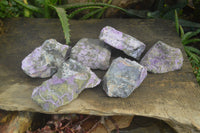 Natural Rough Stichtite & Serpentine Specimens x 6 From Barberton, South Africa