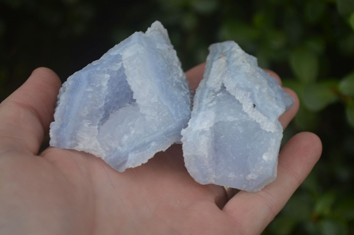 Natural Etched Blue Chalcedony Specimens  x 12 From Nsanje, Malawi - Toprock Gemstones and Minerals 