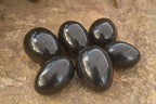 Polished  Black Basalt Gemstone Eggs x 6 From Madagascar - Toprock Gemstones and Minerals 