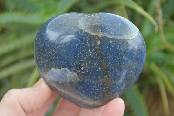 Polished Blue Lazulite Hearts  x 4 From Madagascar - Toprock Gemstones and Minerals 