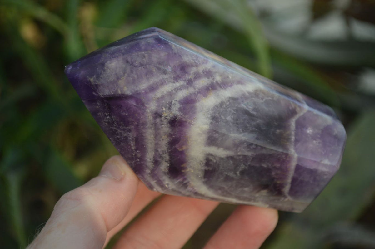 Polished Chevron Amethyst Points  x 4 From Zambia - Toprock Gemstones and Minerals 