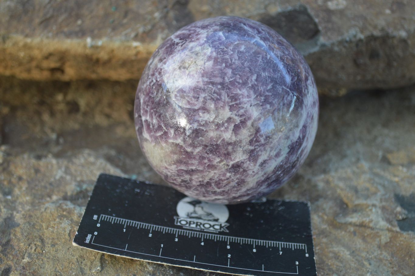 Polished Purple Lepidolite Spheres (One With Rubellite) x 2 From Madagascar - Toprock Gemstones and Minerals 