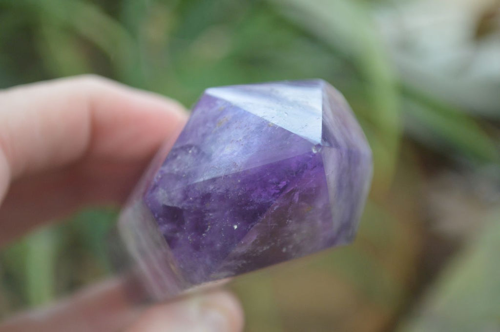 Polished Chevron Amethyst Points  x 4 From Zambia - Toprock Gemstones and Minerals 