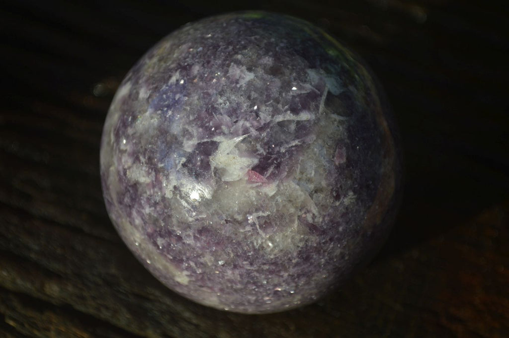 Polished Purple Lepidolite Spheres (One With Rubellite) x 2 From Madagascar - Toprock Gemstones and Minerals 