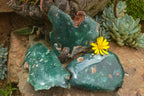 Polished Green Mtorolite / Emerald Chrome Chrysoprase Slices  x 3 From Zimbabwe - TopRock
