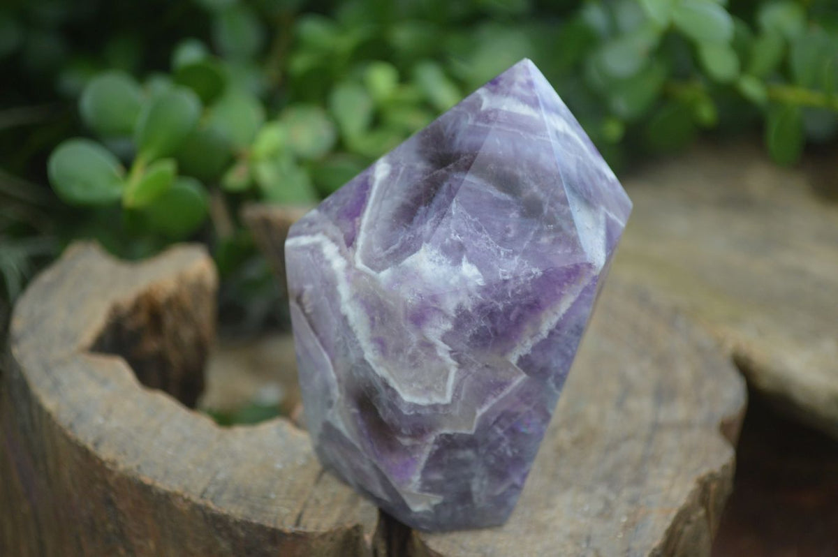 Polished Chevron Amethyst Points  x 4 From Zambia - Toprock Gemstones and Minerals 