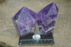 Polished Chevron Amethyst Points  x 4 From Zambia - Toprock Gemstones and Minerals 