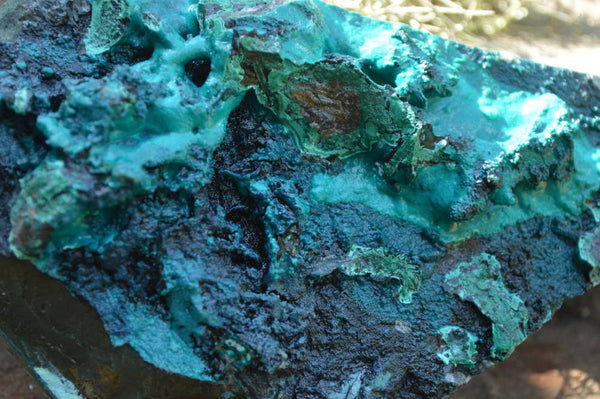 Natural Silica Chrysocolla Specimens With Malachite x 2 From Congo - TopRock
