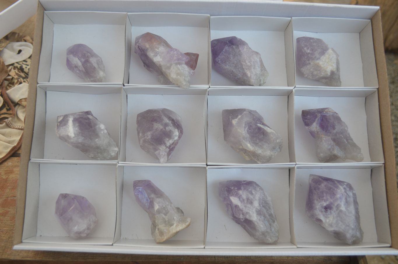 Natural Jacaranda Amethyst Single Crystal Specimens x 12 From Mumbwe, Zambia - Toprock Gemstones and Minerals 