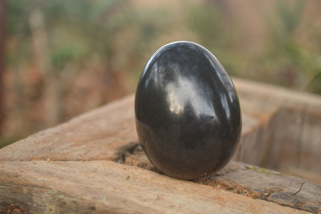 Polished  Black Basalt Gemstone Eggs x 6 From Madagascar - Toprock Gemstones and Minerals 