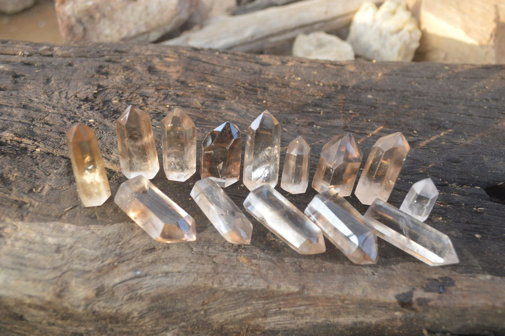 Polished Wispy Phantom Smokey Quartz Points x 35 From Madagascar - Toprock Gemstones and Minerals 