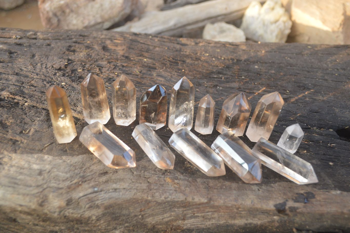 Polished Wispy Phantom Smokey Quartz Points x 35 From Madagascar - Toprock Gemstones and Minerals 