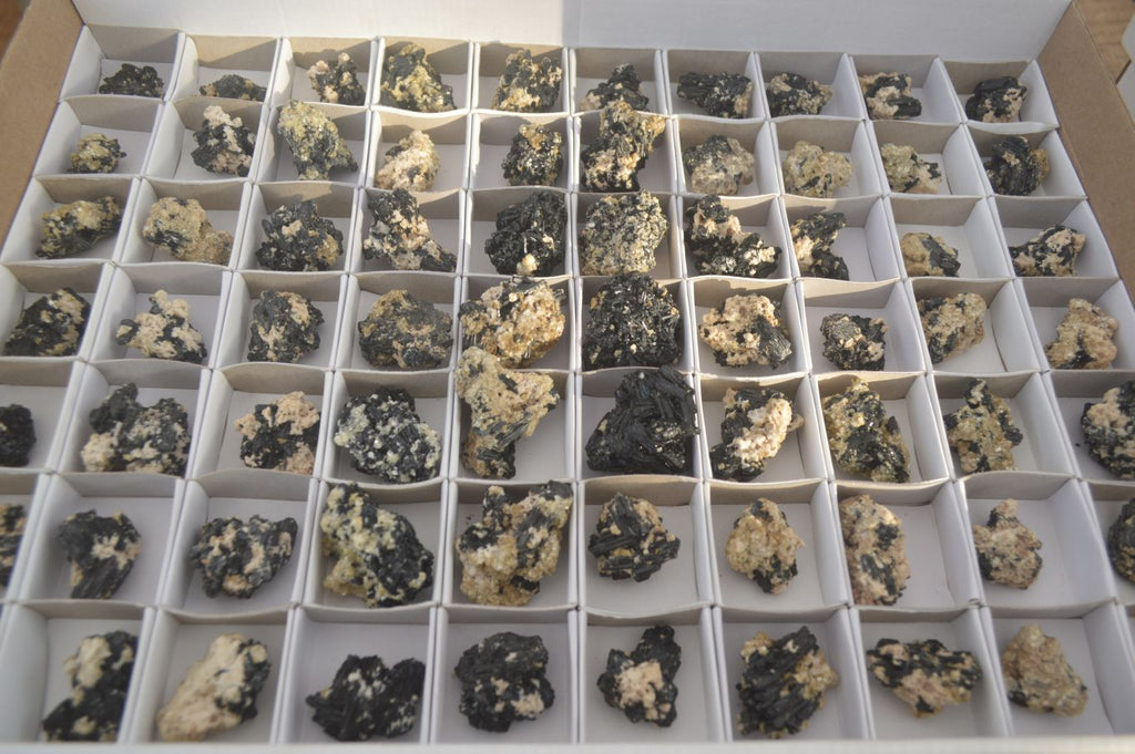 Natural Small Schorl Black Tourmaline Specimens x 70 From Erongo, Namibia - Toprock Gemstones and Minerals 