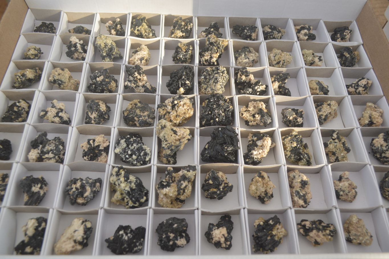 Natural Small Schorl Black Tourmaline Specimens x 70 From Erongo, Namibia - Toprock Gemstones and Minerals 