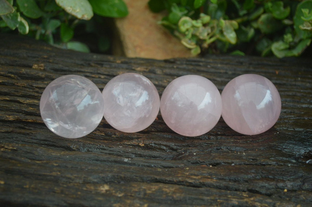 Polished Gemmy Pink Rose Quartz Spheres  x 6 From Ambatondrazaka, Madagascar - Toprock Gemstones and Minerals 