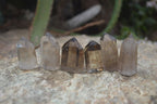 Polished Wispy Phantom Smokey Quartz Points x 35 From Madagascar - Toprock Gemstones and Minerals 