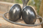 Polished  Black Basalt Gemstone Eggs x 6 From Madagascar - Toprock Gemstones and Minerals 