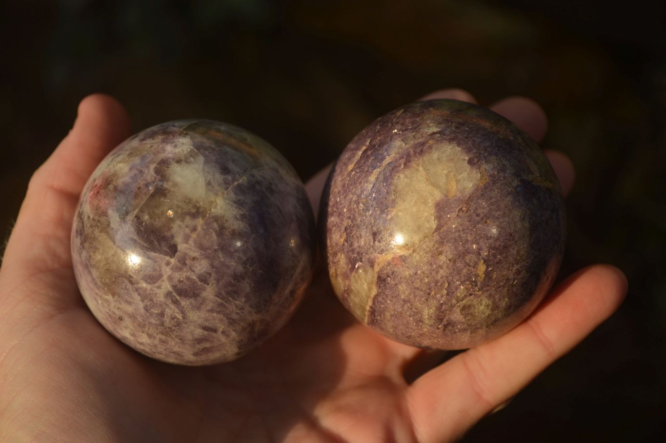 Polished Purple Lepidolite Spheres  x 6 From Madagascar - Toprock Gemstones and Minerals 