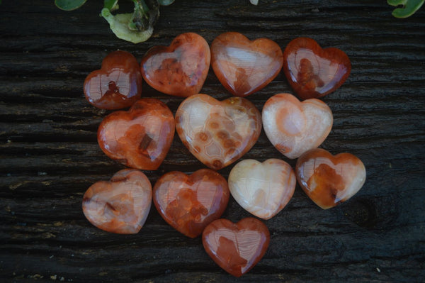 Polished Small Carnelian Hearts - Sold per (0.71g - 12 per box) - From Madagascar - Toprock Gemstones and Minerals 
