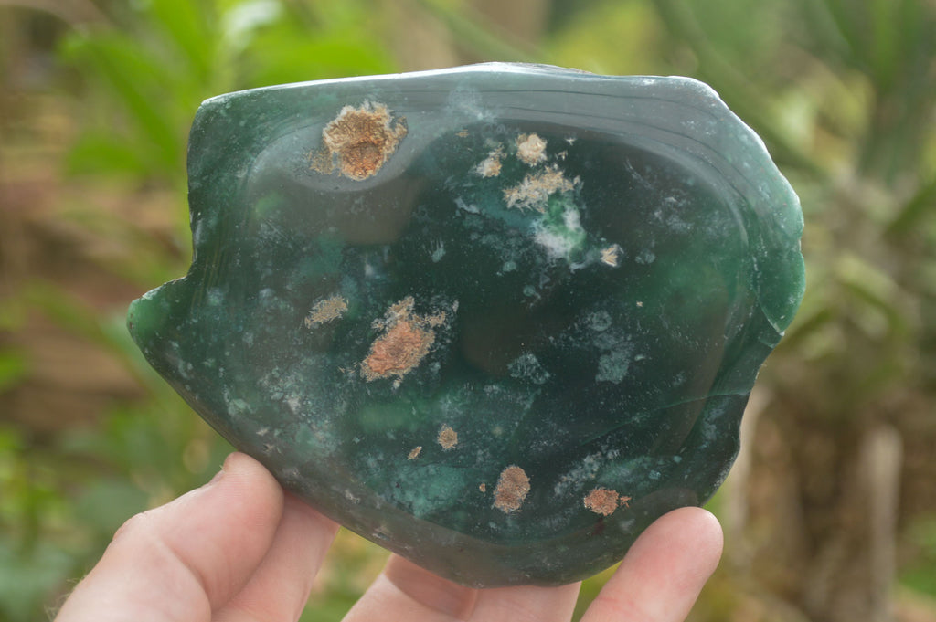 Polished Green Mtorolite / Emerald Chrome Chrysoprase Slices  x 3 From Zimbabwe - TopRock