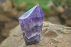 Polished Chevron Amethyst Points  x 4 From Zambia - Toprock Gemstones and Minerals 