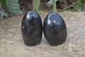 Polished Schorl Black Tourmaline Standing Free Forms x 2 From Madagascar - Toprock Gemstones and Minerals 