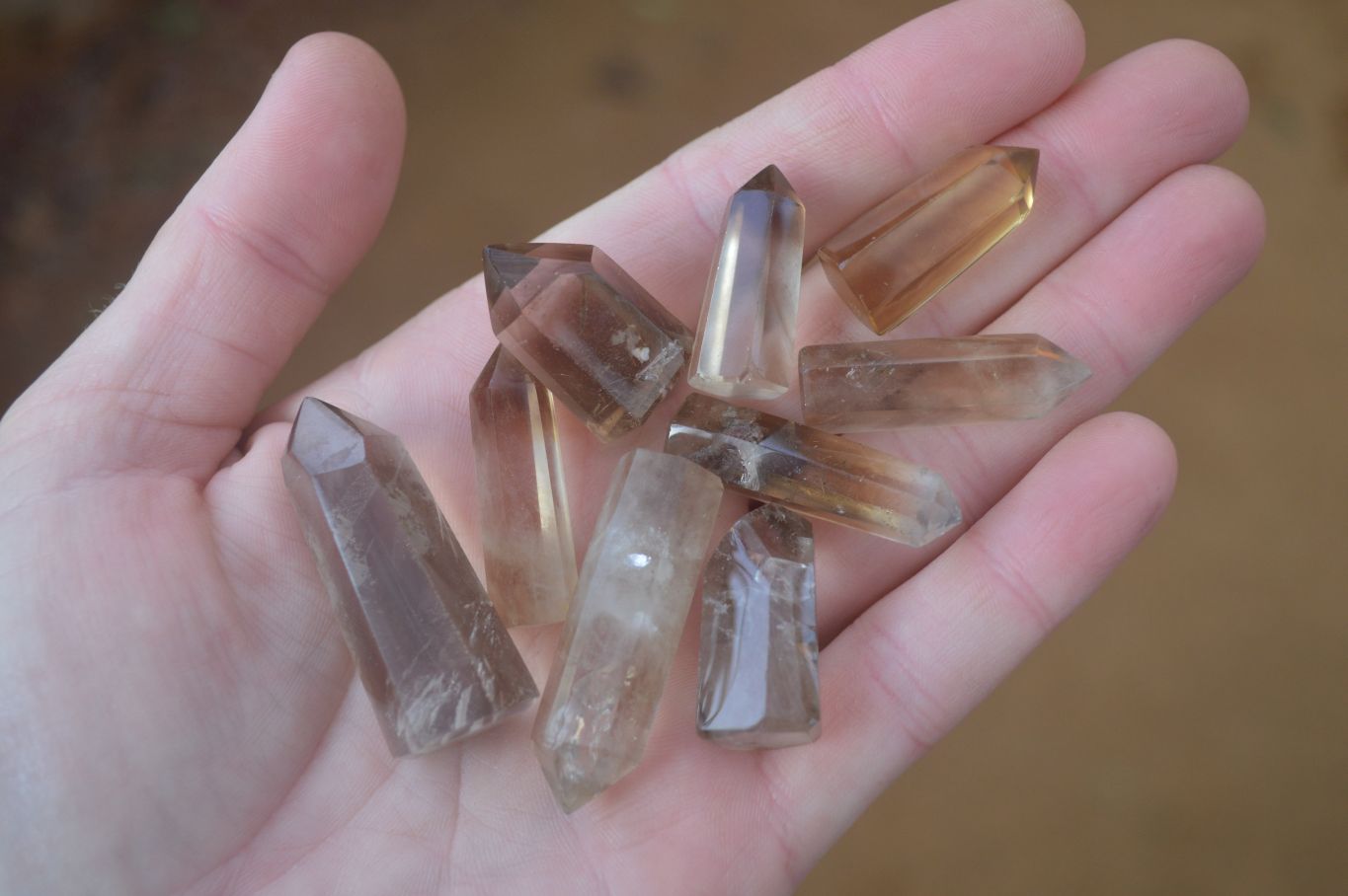 Polished Wispy Phantom Smokey Quartz Points x 35 From Madagascar - Toprock Gemstones and Minerals 