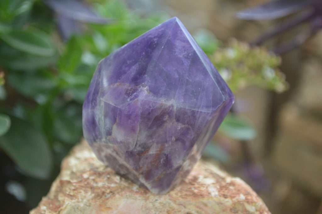 Polished Chevron Amethyst Points  x 4 From Zambia - Toprock Gemstones and Minerals 