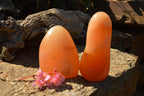 Polished Orange Twist Calcite Standing Free Forms  x 2 From Madagascar - TopRock