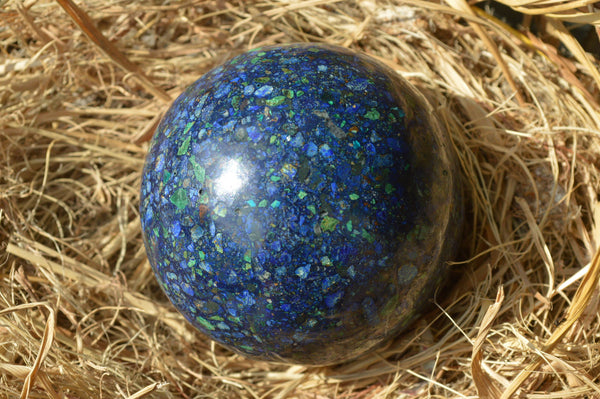 Polished Chrysocolla Conglomerate Spheres With Azurite & Malachite x 2 From Congo - TopRock