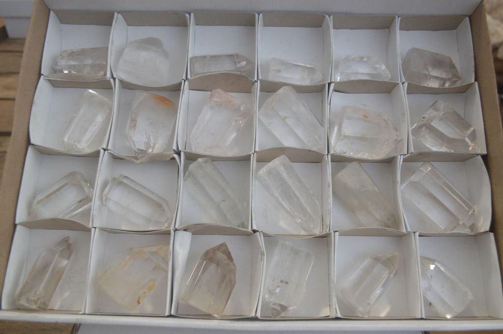 Polished Semi Optic Quartz Points x 24 From Madagascar - Toprock Gemstones and Minerals 