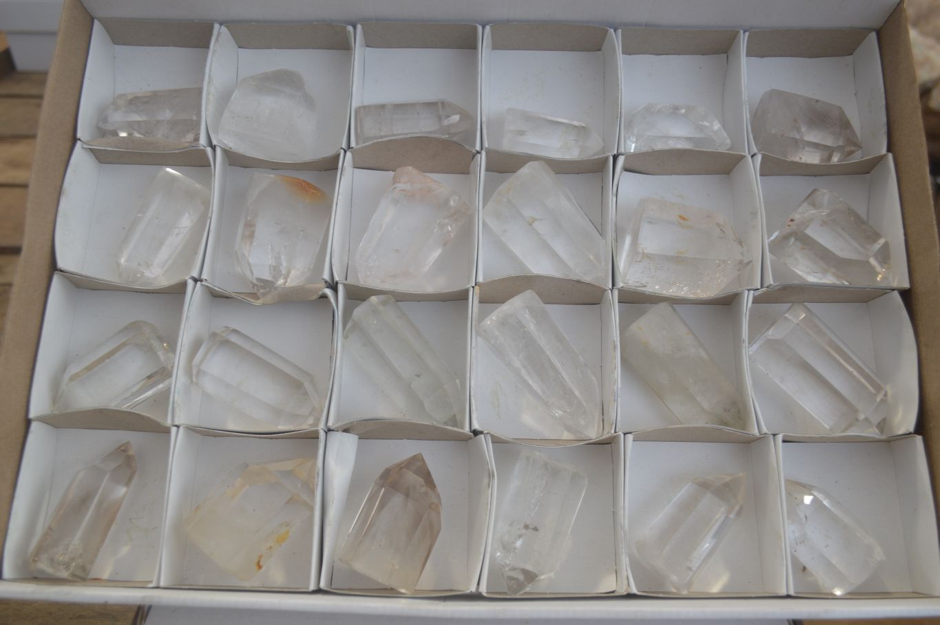 Polished Semi Optic Quartz Points x 24 From Madagascar - Toprock Gemstones and Minerals 