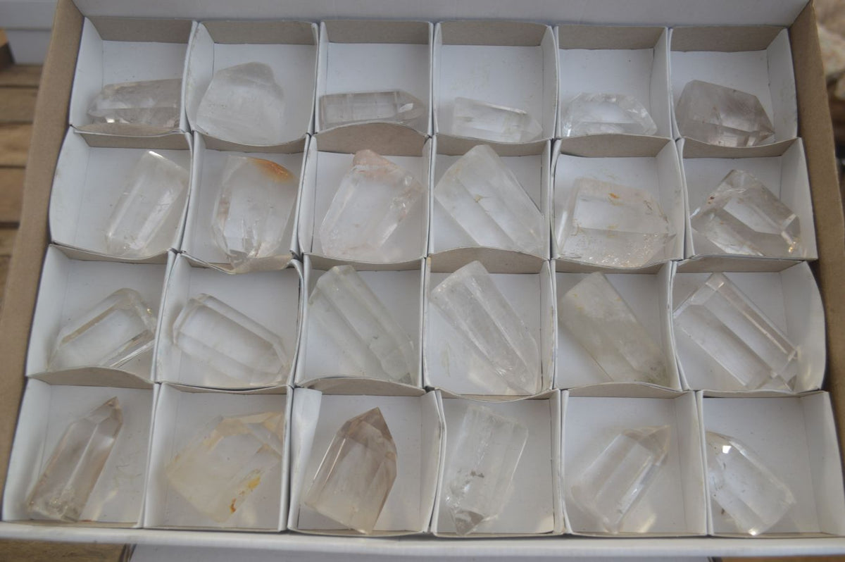 Polished Semi Optic Quartz Points x 24 From Madagascar - Toprock Gemstones and Minerals 