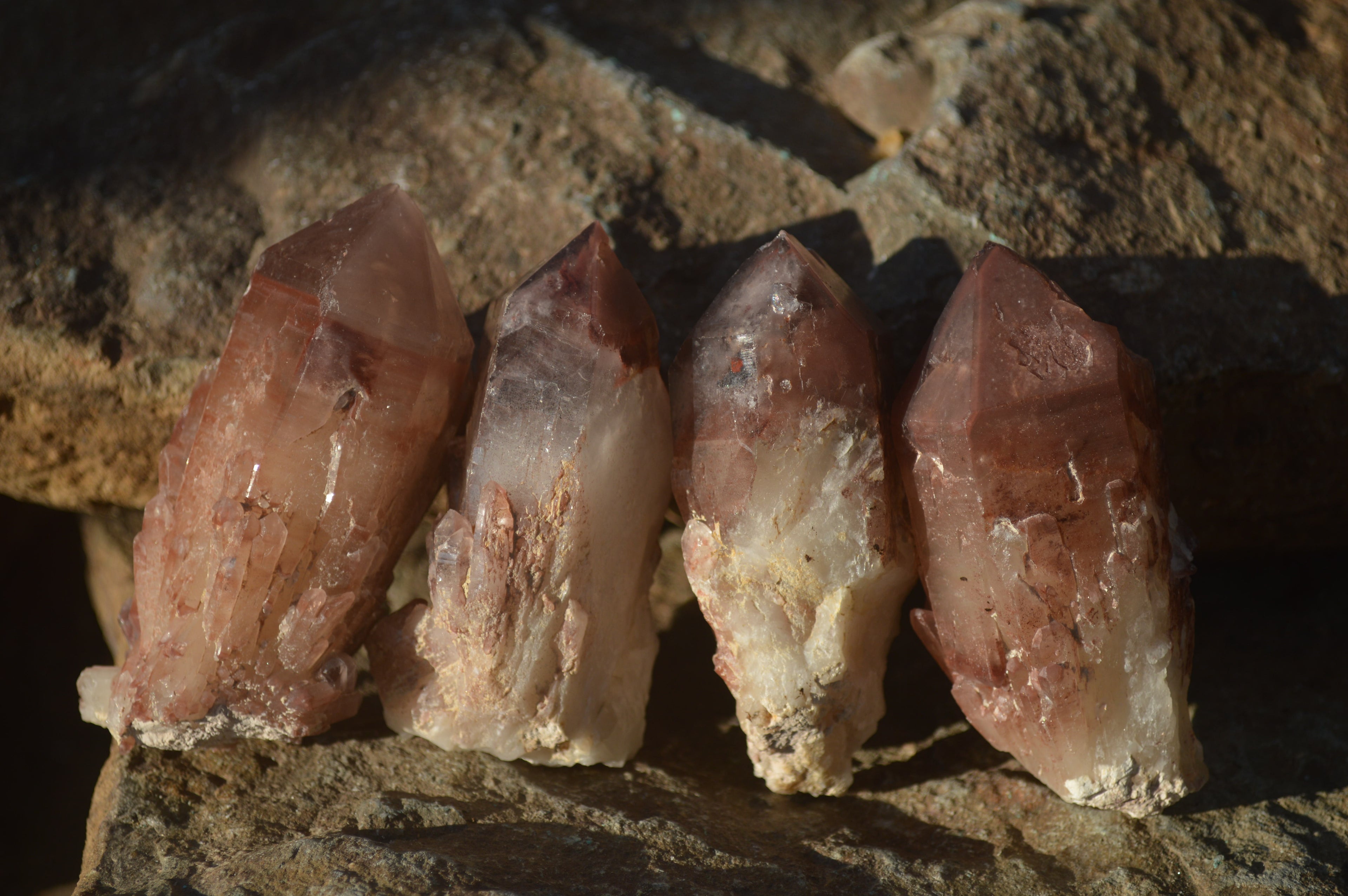 Natural Red Hematoid Quartz Specimens x 12 From Karoi, Zimbabwe - Toprock Gemstones and Minerals 